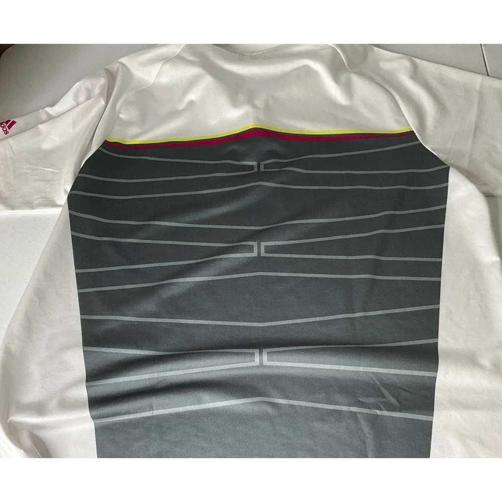 Adidas Golf Mens L Puremotion Short Sleeve‎ Athletic Polo Shirt White Gray